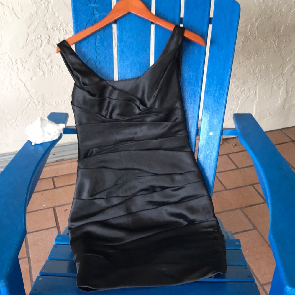 White House Black Market Black Ruched Sheath Midi Dress